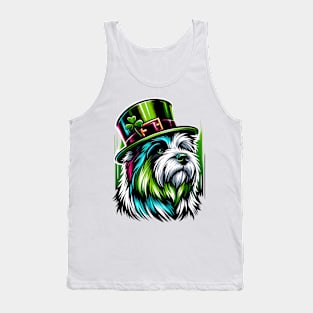 Polish Lowland Sheepdog in Saint Patrick's Day Spirit Tank Top